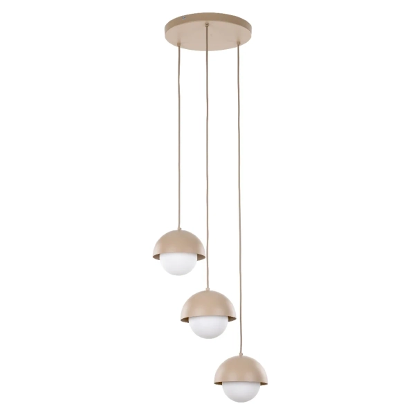 Minimalistyczna zwisająca lampa Bono Sabia 10720 mleczne kule beżowy