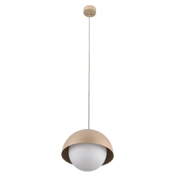 Wisząca lampa do salonu Bono Sabia mleczna kula beżowy
