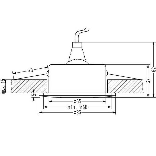 Okrągłe oczko wpuszczane SH biała lampa IP65 do łazienki