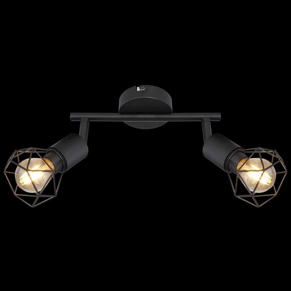 Industrialna LAMPA sufitowa XARA I 54802S-2 Globo druciana OPRAWA metalowy plafon reflektorki czarne
