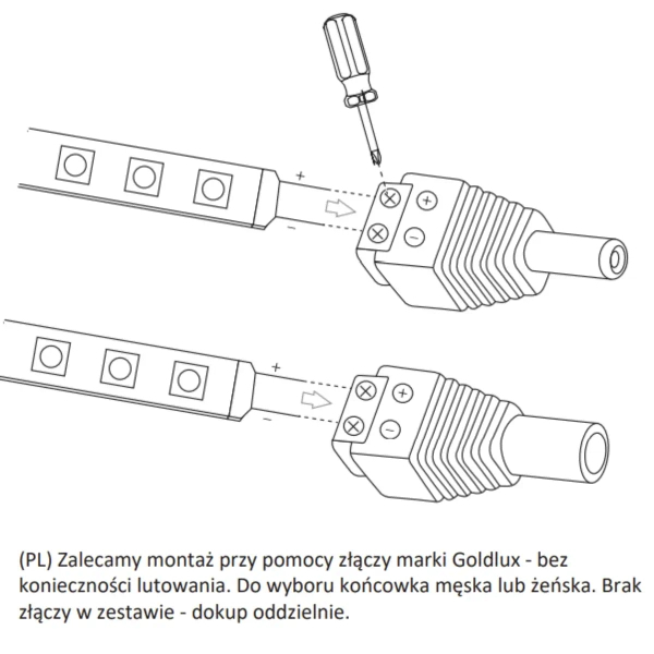 Pasek LED 28W 4000K 309044 Polux taśma 5 metrów 2400lm czarny