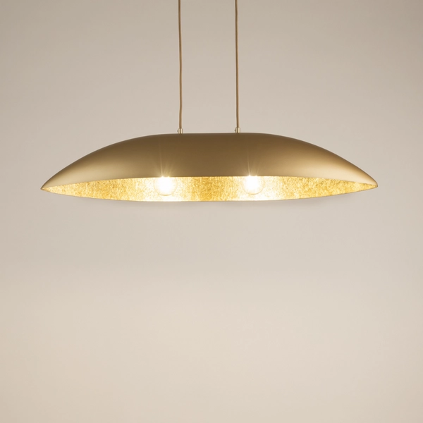 Wisząca lampa z kloszem Gondola M 40641 Sigma do salonu złota