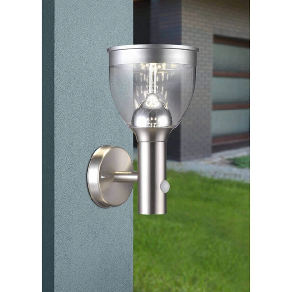 Kinkiet do ogrodu Solar 33435 Globo LED 6W 3000K czujnik ruchu IP44 srebrny