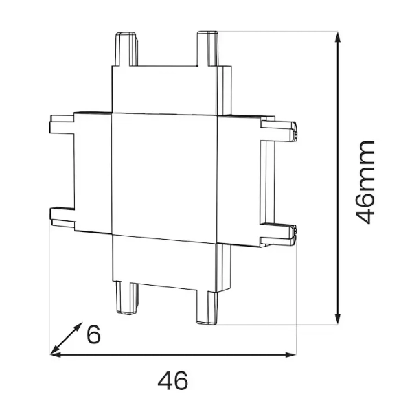 Łącznik do szyn magnetyczny typu + Slim Magnetic ML2221 czarny