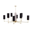 Żyrandol z abażurami Empoli EMP-ZWL-8 (Z) podłużne tuby czarne mosiądz