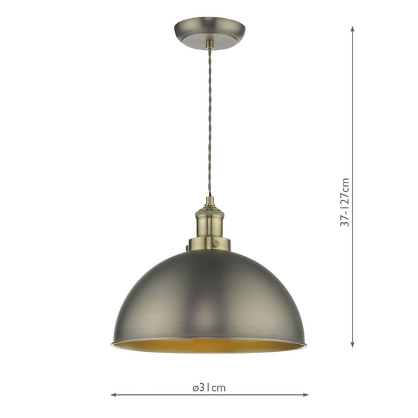 Lampa wisząca kopuła Governor GOV0161 do salonu chrom mosiądz