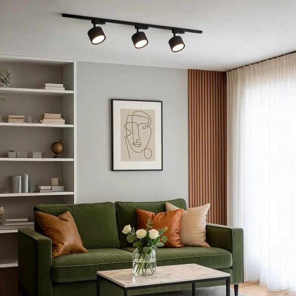 Minimalistyczna lampa szynowa 3-fazowa Cyklop Track ML2131 czarny