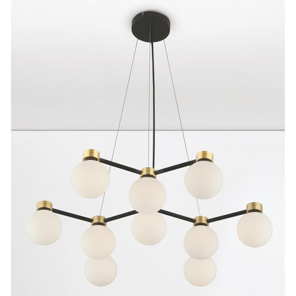 Kulista lampa wisząca do salonu CAMINOS LE44543 złoty czarny biały