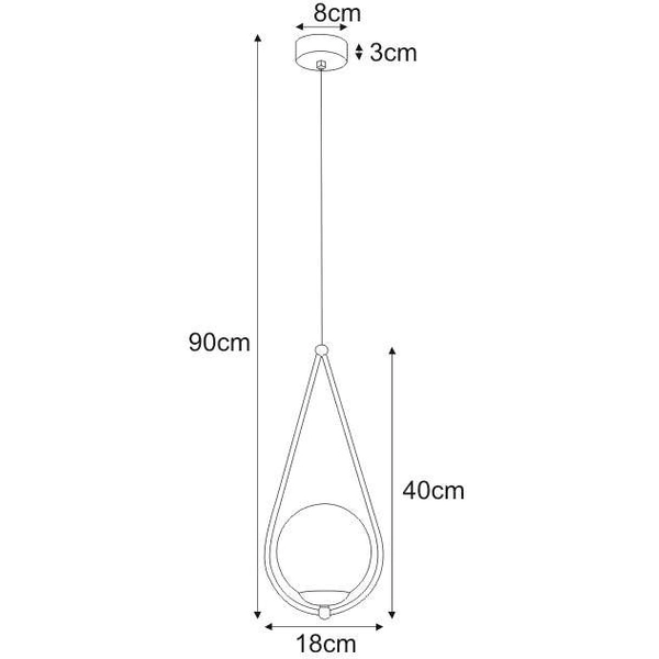 LAMPA wisząca Neve K-4775 szklana OPRAWA kula ball ZWIS kropla łezka mosiądz biała