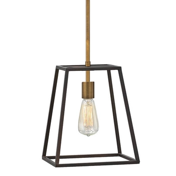 Industrialna lampa wisząca Fulton HK-FULTON-P metalowa mosiądz czarna