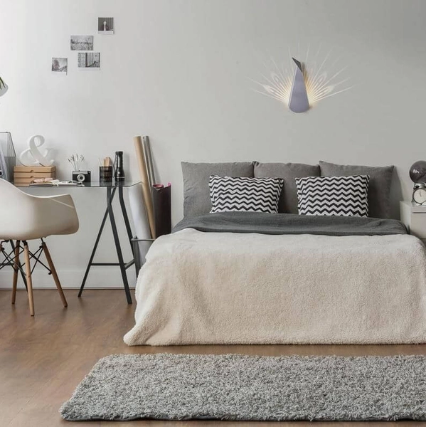 Metalowy kinkiet ścienny ORIGAMI PAWN-W LED 3W 3000K ptak biały