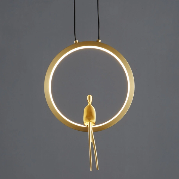 Designerska lampa wisząca Amici ST-D7774 gold 7W 3000K do salonu okrąg złota