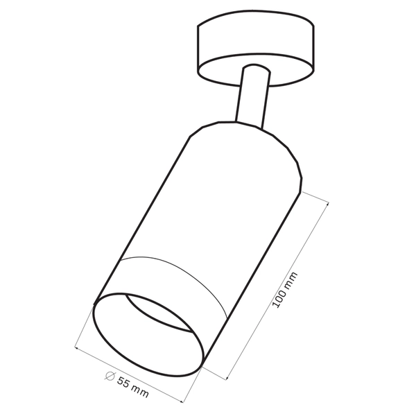 Regulowana tubka przysufitowa ARRAS 323538 czarny złoty