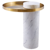 Designerski stolik kawowy COLUMN DP-FA1 white gold Step marmur stal biały złoty