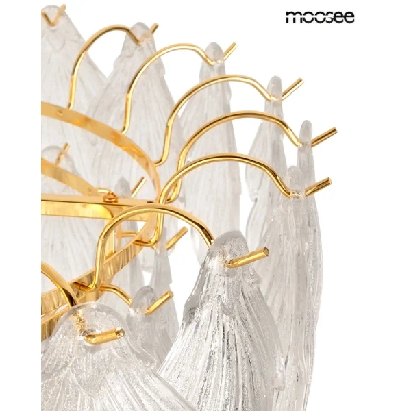 Wisząca lampa na łańcuchu CLARA złota MSE1501100560 9xE14 szklana glamour
