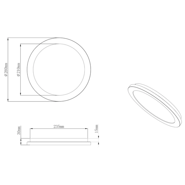 Okrągły plafon łazienkowy CAMILLUS R62921532 LED 15W 3000K IP44 czarny