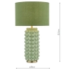 Tkaninowa lampa stołowa Etzel ETZ4224 ceramiczna zielona mosiądz