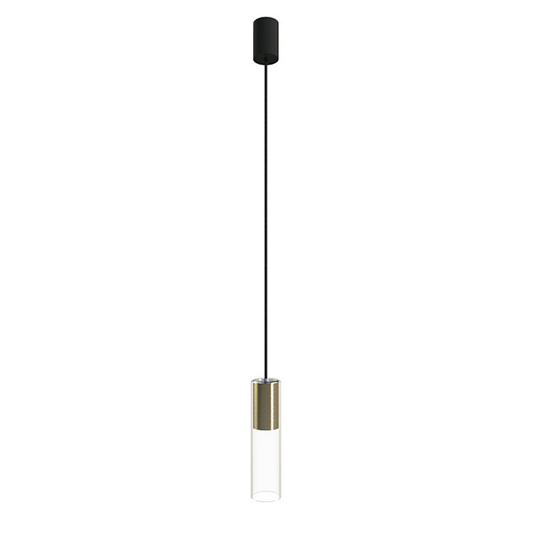 Nowoczesna lampa wisząca Cylinder 7868 zwis do salonu mosiądz