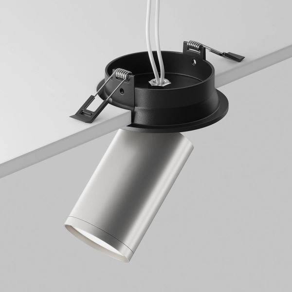 Sufitowy wpust Focus S C048CL-U-1BS Maytoni obrotowy czarny srebrny