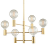 Loftowa LAMPA wisząca VEVA MDM3339/6 GD Italux industrialna OPRAWA metalowy ZWIS wysięgniki sticks złote