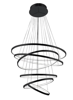 Okrągła lampa wisząca Wheel designerska LED 140W 3000K czarna