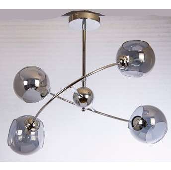 Loftowa lampa sufitowa VEN 2690/4 szklane klosze chrom przydymione