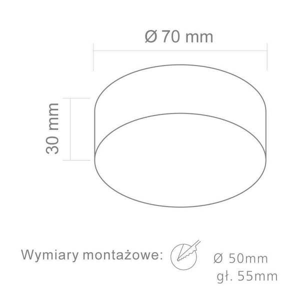 Wpust sufitowy Bola OR83330 LED 5W 3000K pokojowy okrąg biały