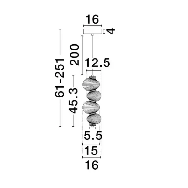 Szklana lampa wisząca TANVERA LE45204 LED 15W 3000K złota