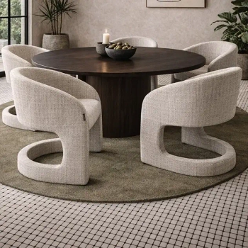Krzesło do jadalni SHELLY MM001501100356 beżowe taupe tkanina 45cm