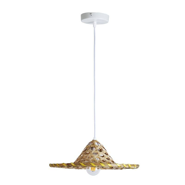 Pleciona lampa zawieszana Boho ABR-LWBRA Abruzzo do jadalni beżowa