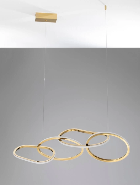 Designerska lampa wisząca CELAYA LE42760 rings LED 50W złota