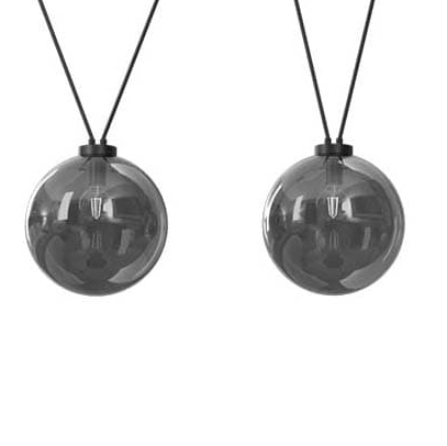 Wisząca lampa do sypialni DOHAR 9146 Shilo balls szkło dymione czarna