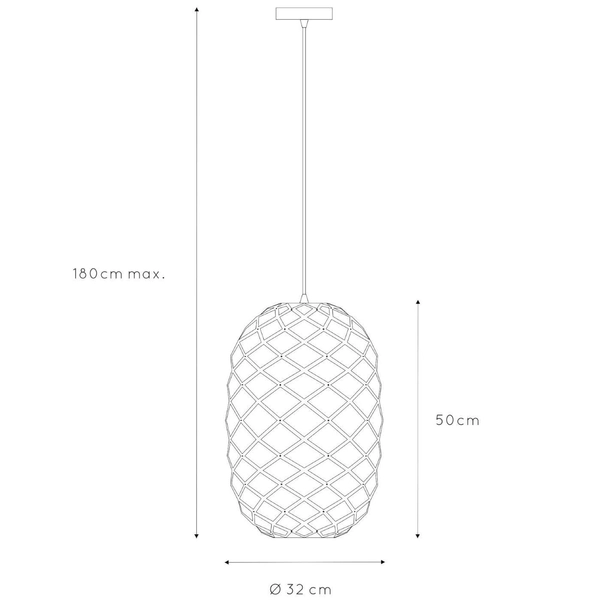 LAMPA wisząca WOLFRAM 21417/32/30 Lucide loftowa OPRAWA metalowy ZWIS druciany czarny