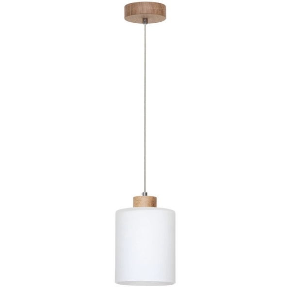 Skandynawska lampa wisząca ZEFIR 111860174 loft szklany zwis biały drewno