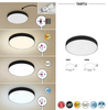 Łazienkowa LAMPA plafon TARTU 7897 Rabalux metalowa OPRAWA sufitowa LED 18W 2800K - 6000K plafoniera okrągła IP44 czarna