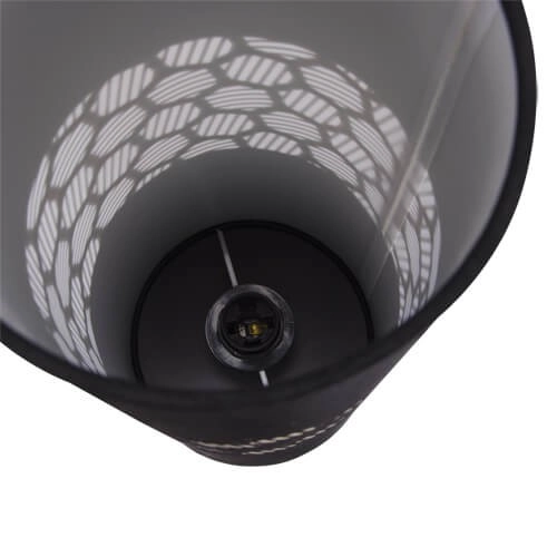 Abażurowa LAMPKA stołowa WANDA 03805 Ideus ceramiczna LAMPA stojąca tuba czarna