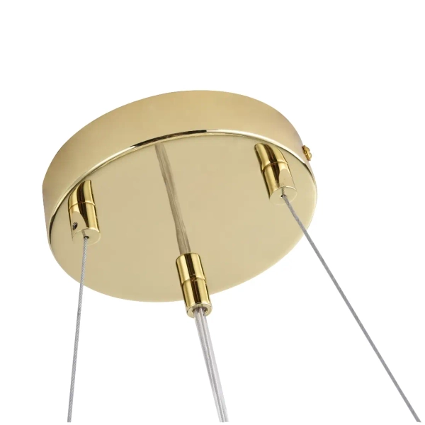 Żyrandol glamour Leaf MD2858-6AS-G ring motyw kwiatów złoty biały