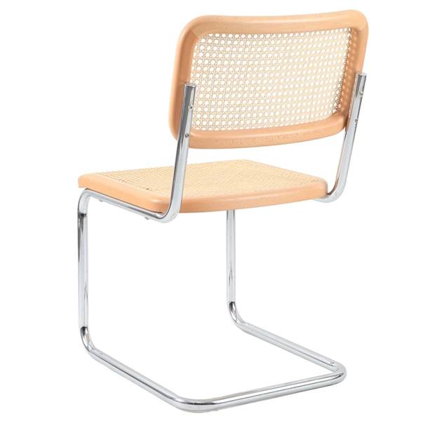 Krzesło do kuchni VIENNA MH-014CH-CHN Step rattanowe chrom beżowe