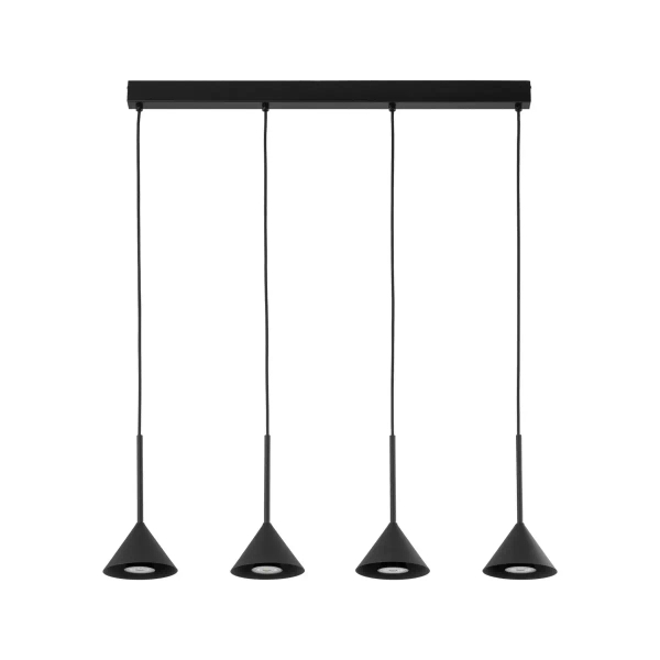 Trójkątna lampa wisząca CONO 10305 na listwie do salonu czarny