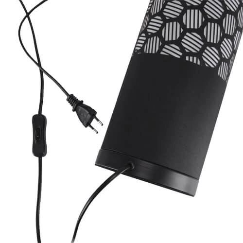 Abażurowa LAMPKA stołowa WANDA 03805 Ideus ceramiczna LAMPA stojąca tuba czarna