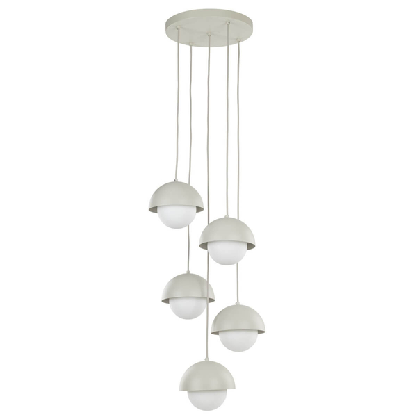Lampa kaskadowa zwisająca Bono 10214 do sypialni kule beżowa biała