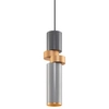Designerska lampa wisząca tuba podłużna szara mosiądz Palette OUTLET