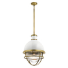 Lampa w stylu retro wisząca QN-TOLLIS-P-NBR biała mosiądz