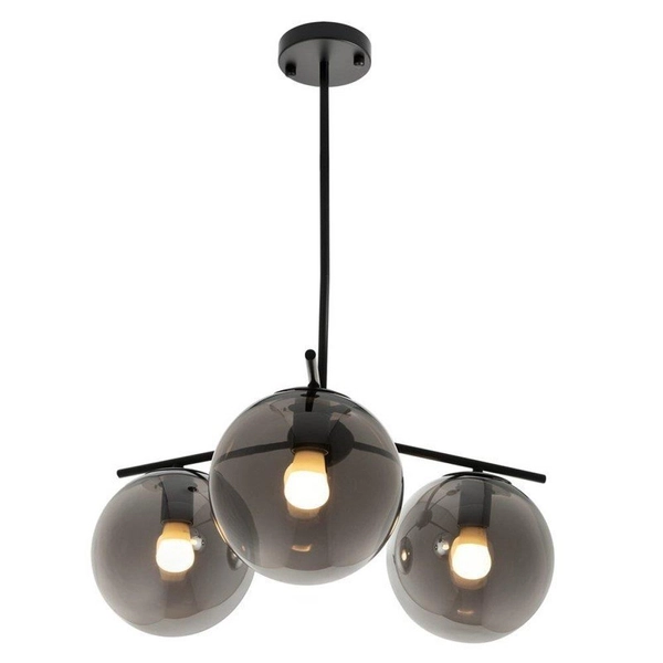 Lampa wisząca 3-punktowa Venus ST-5026-3 smoke Step kule przydymiona czarna