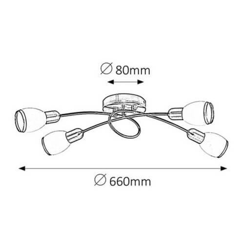 Klasyczna lampa sufitowa ELITE 5973 szklana metalowa biała brązowa