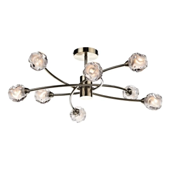 Lampa sufitowa SEATTLE mosiądz metalowa szklana antyczna 6-punktowa G9 do sypialni SEA0875