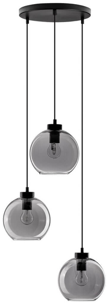 Jadalniana lampa wisząca Repos kaskada czarna przydymiona