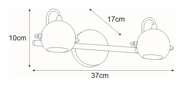Ścienna lampa Salva K-8002/2 CHR balls z regulacją chrom