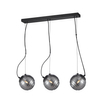 Szklana lampa wisząca Perona PND-92389-3L-BK Italux czarny grafitowy