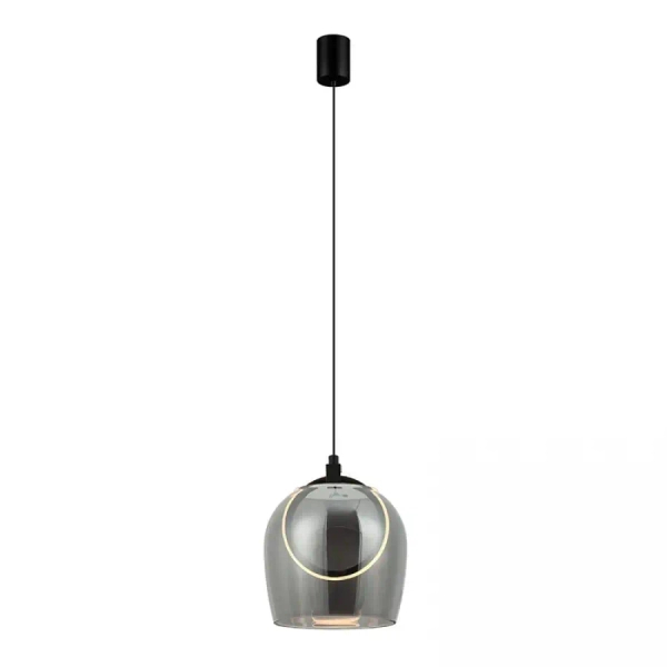 Kopułowa lampa wisząca do salonu 23078 LED 6W 3000K przydymiony czarny